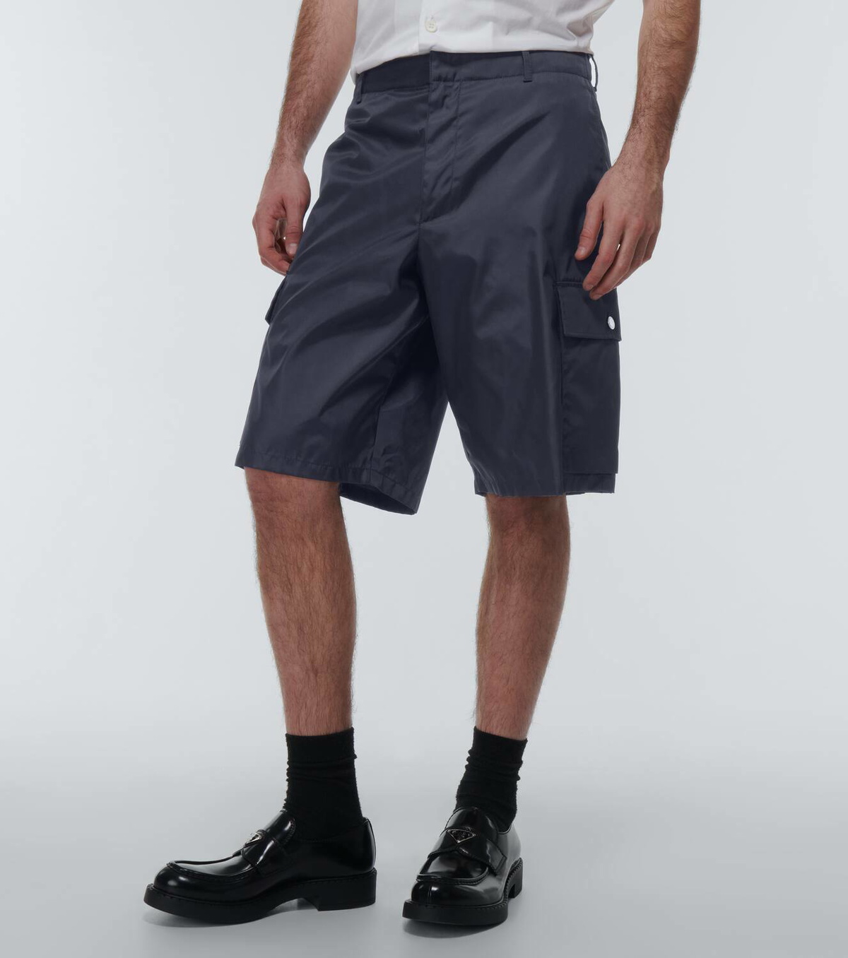★PRADA★ プラダ 快適な Re-Nylon High-Rise Shorts Re-Nylon high-rise shorts in black - Prada | Mytheresa