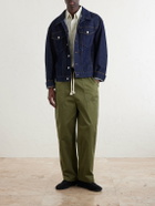 Officine Générale - Ferry Wide-Leg Cotton-Twill Drawstring Shorts - Green