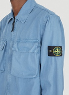 Compass Patch Overshirt Jacket in Light Blue