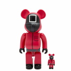 Medicom Be@rbrick Squid Game Guard □ in 100% 400%/Red