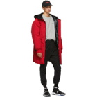 R13 Red Sherpa Hood Down Jacket