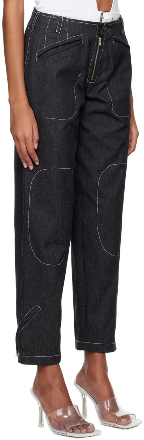 Vejas Maksimas Black Contrast Stitching Jeans