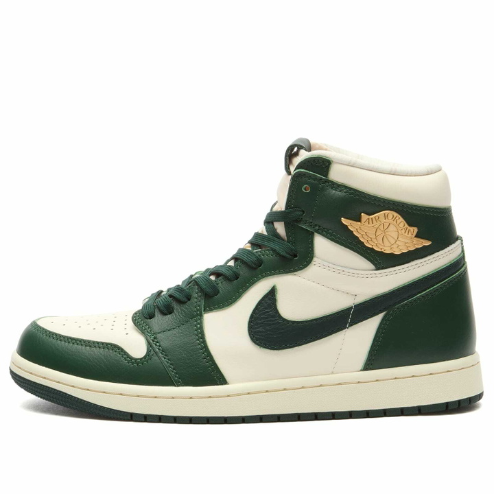 Photo: Air Jordan Women's 1 Retro Hi OG W Sneaker in Pale Ivory/Pro Green-Fir/Coconut Milk