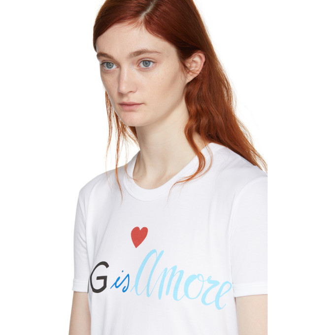 Dolce and Gabbana White DG Is Amore T-Shirt Dolce & Gabbana