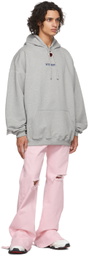 VETEMENTS Grey Logo Label Hoodie