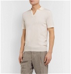 Saman Amel - Mercerised Cotton and Silk-Blend Polo Shirt - Neutrals