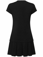 MOSCHINO - Pleated Cotton Mini Dress W/ Logo