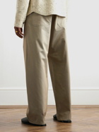 Auralee - Finx Straight-Leg Belted Cotton and Silk-Blend Twill Trousers - Neutrals