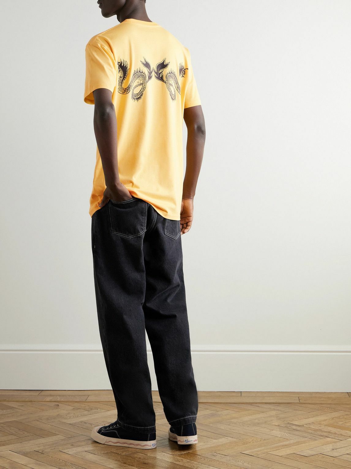MANAAKI - Taniwha Logo-Print Cotton-Jersey T-Shirt - Yellow