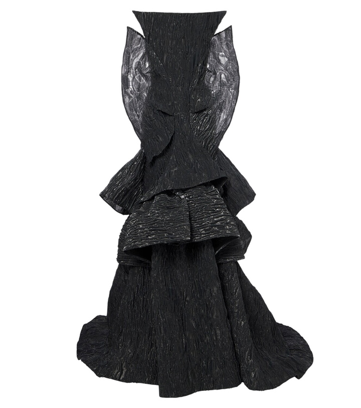 Photo: Maticevski Friesian tiered cloqué bustier gown