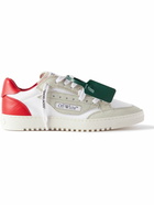 Off-White - 5.0 Off Court Canvas, Leather and Suede Sneakers - White