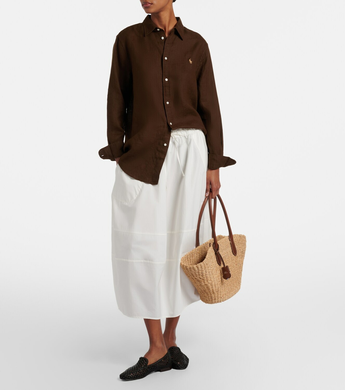 Polo Ralph Lauren Bellport Medium raffia basket bag