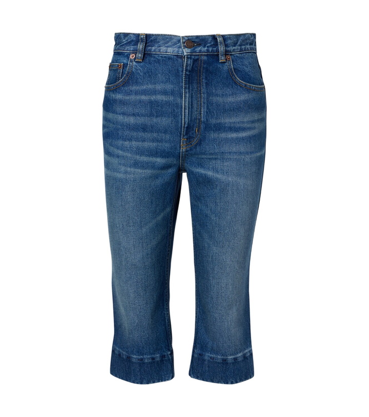 Photo: Chloé Leather-trimmed capri jeans