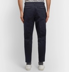 Barena - Navy Masco Tapered Pleated Cotton-Twill Trousers - Blue