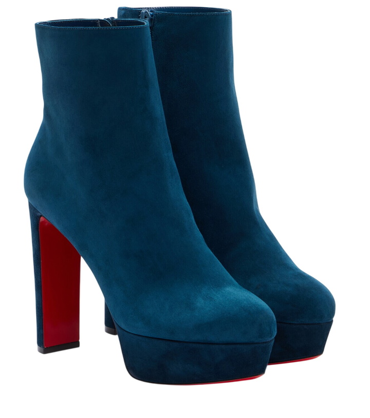 Photo: Christian Louboutin Loo Booty 130 suede platform ankle boots