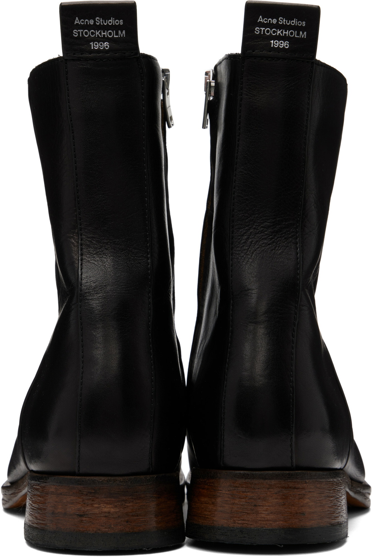 Acne Studios Black Leather Ankle Boots