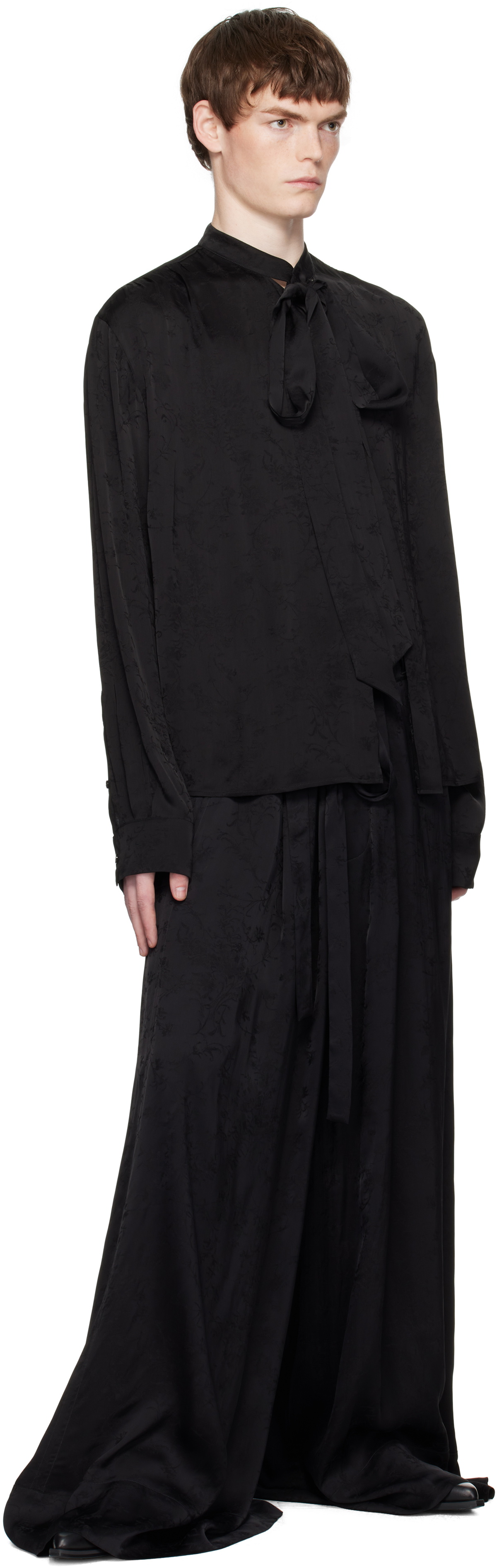 Ann Demeulemeester Black Bruse Wide Lounge Pants