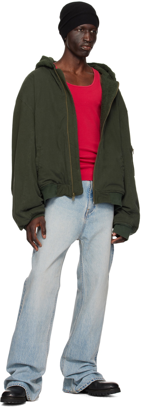 GREG ROSS Red Raw Edge Tank Top