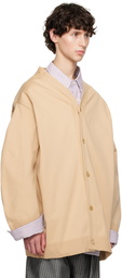 Hed Mayner Beige Dropped Shoulder Cardigan