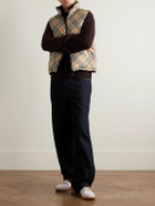 Burberry - Slim-Fit Reversible Quilted Checked Down Gilet - Neutrals