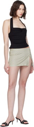 Miaou Off-White & Navy Micro Miniskirt