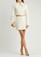 Clea Aldo Sequin-embellished Woven Jacket Cream