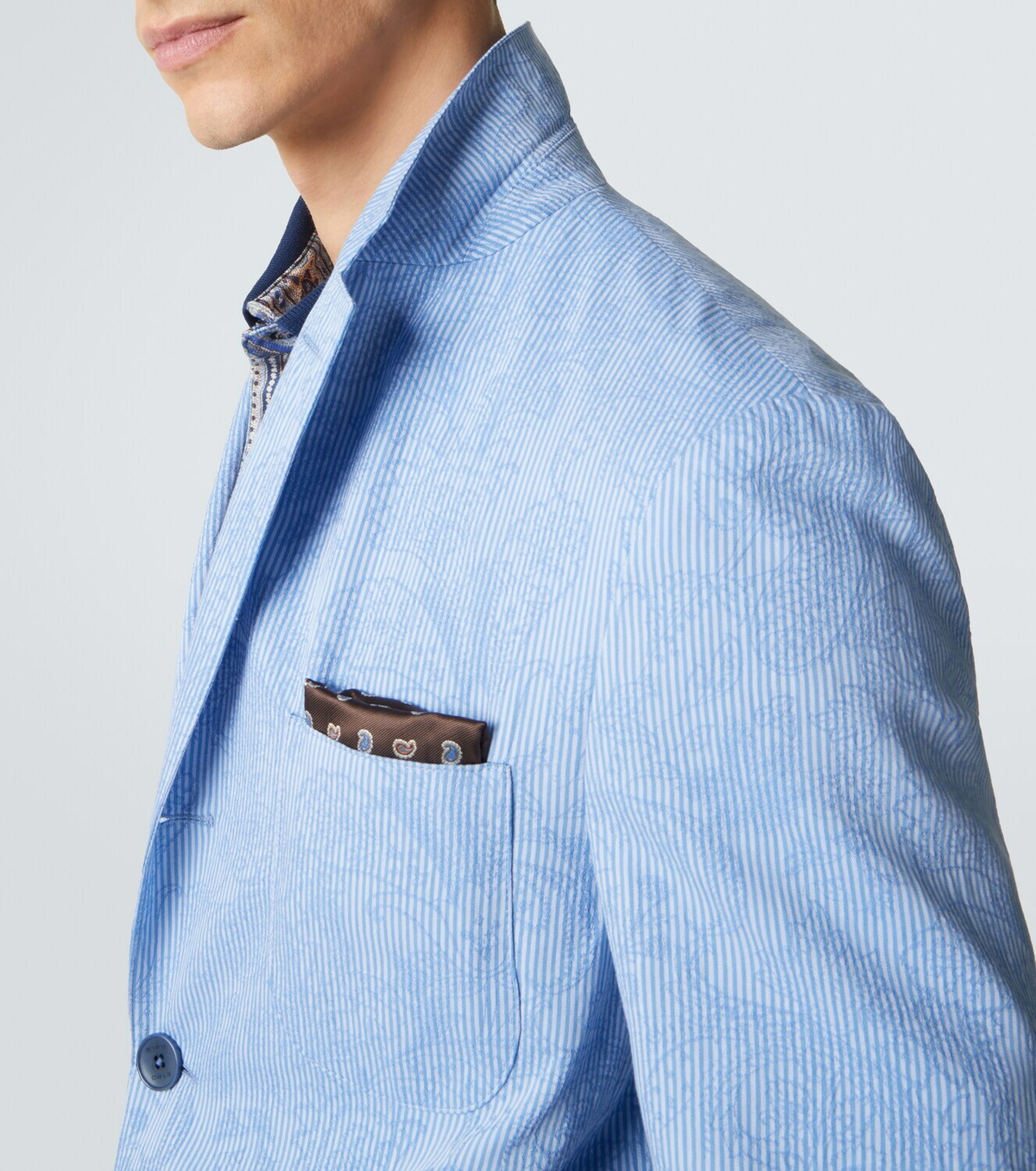 Etro Woven cotton jersey blazer