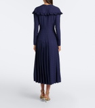Alessandra Rich Pleated silk jacquard midi dress