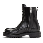 Rick Owens Black Leather Low Army Boots