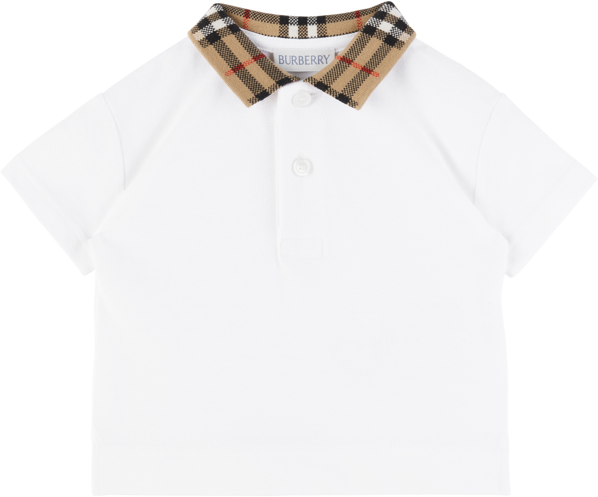 Burberry Baby Boys Polo In White 1