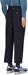 Thom Browne Navy 4-Bar Backstrap Trousers