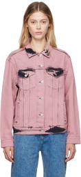 Moschino Jeans Pink Faded Denim Jacket
