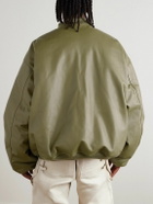 VETEMENTS - Oversized Leather Bomber Jacket - Green