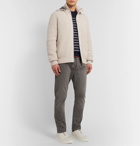 Brunello Cucinelli - Ribbed Cashmere and Shell Hooded Down Cardigan - Neutrals