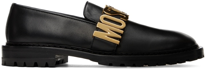 Photo: Moschino Black Lettering Loafers