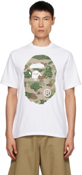 BAPE White Layered Line Camo Big Ape Head T-Shirt