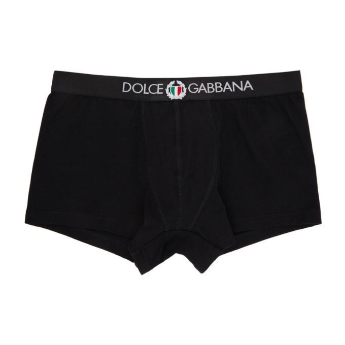 Photo: Dolce and Gabbana Black Sport Crest Regular Boxers