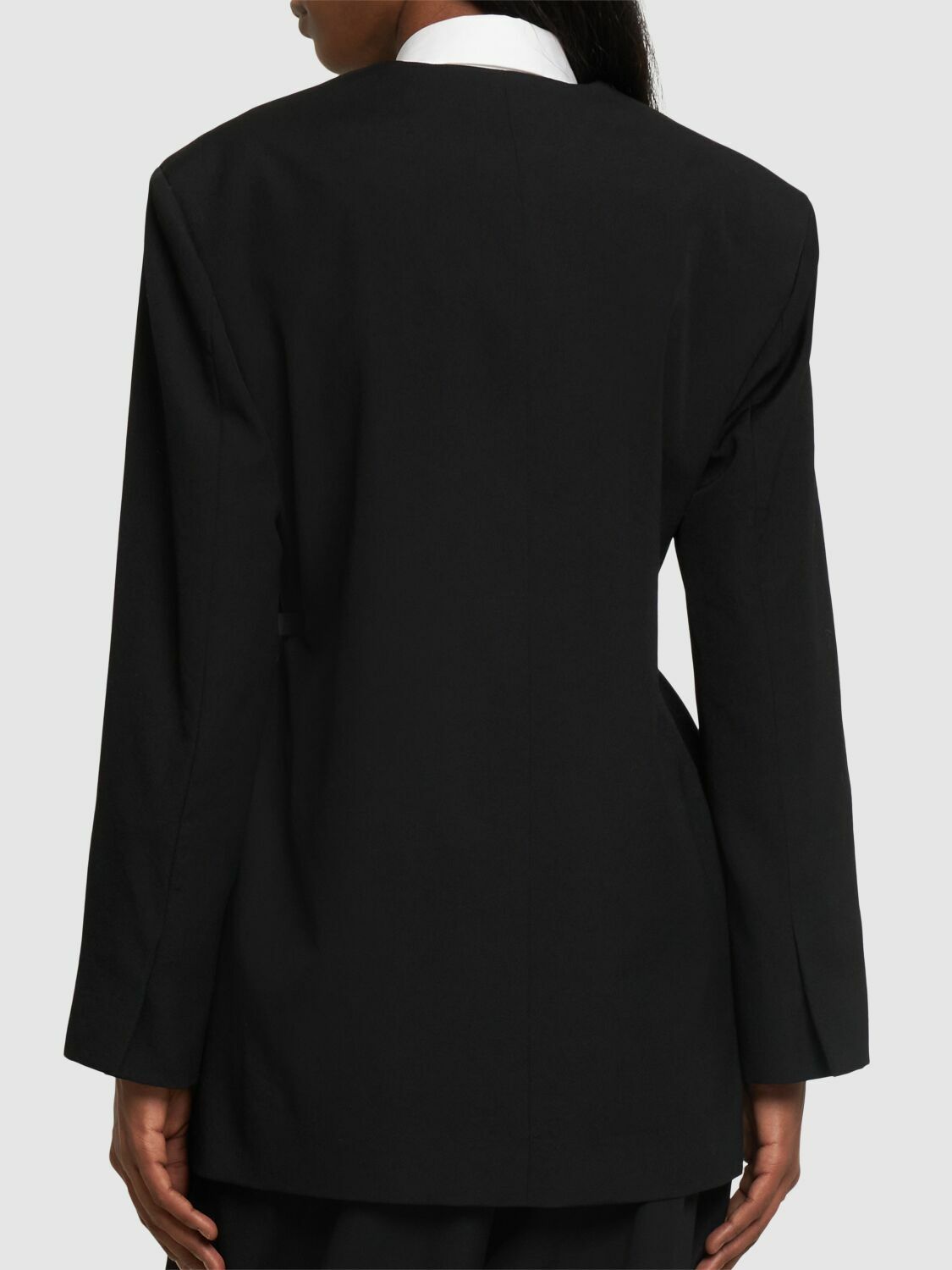 THE ROW - Clio Belted Collarless Wool Serge Jacket The Row
