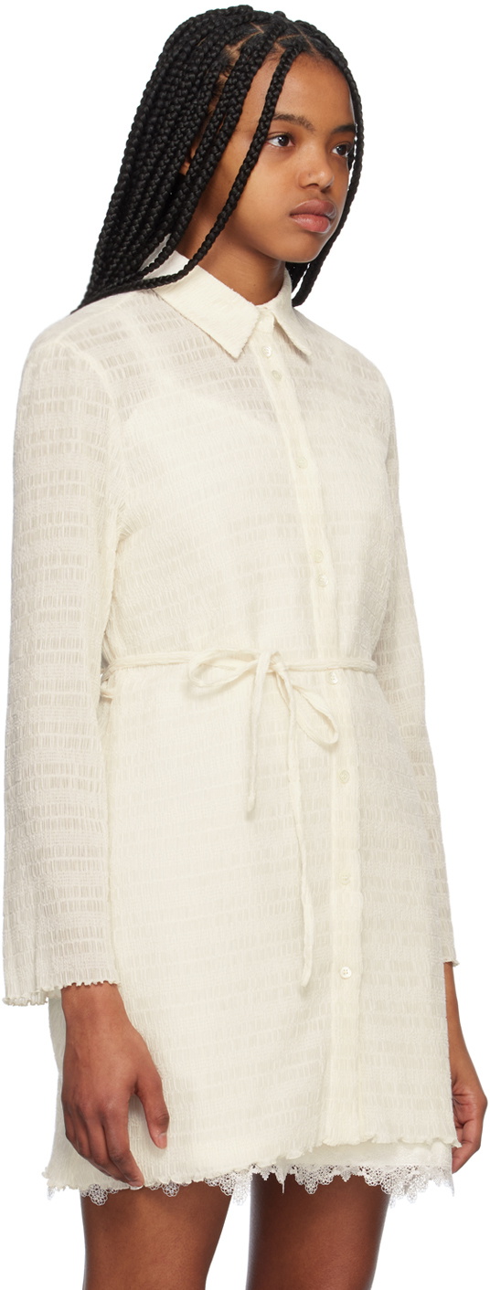 Youth Off-White Smocked Shirt