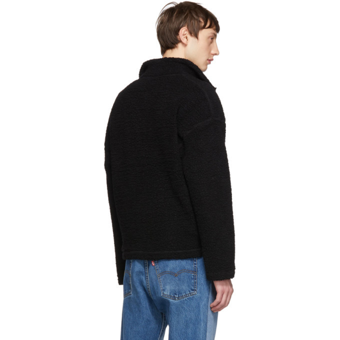 N.Hoolywood Black Wool Zip-Up Sweater N.Hoolywood