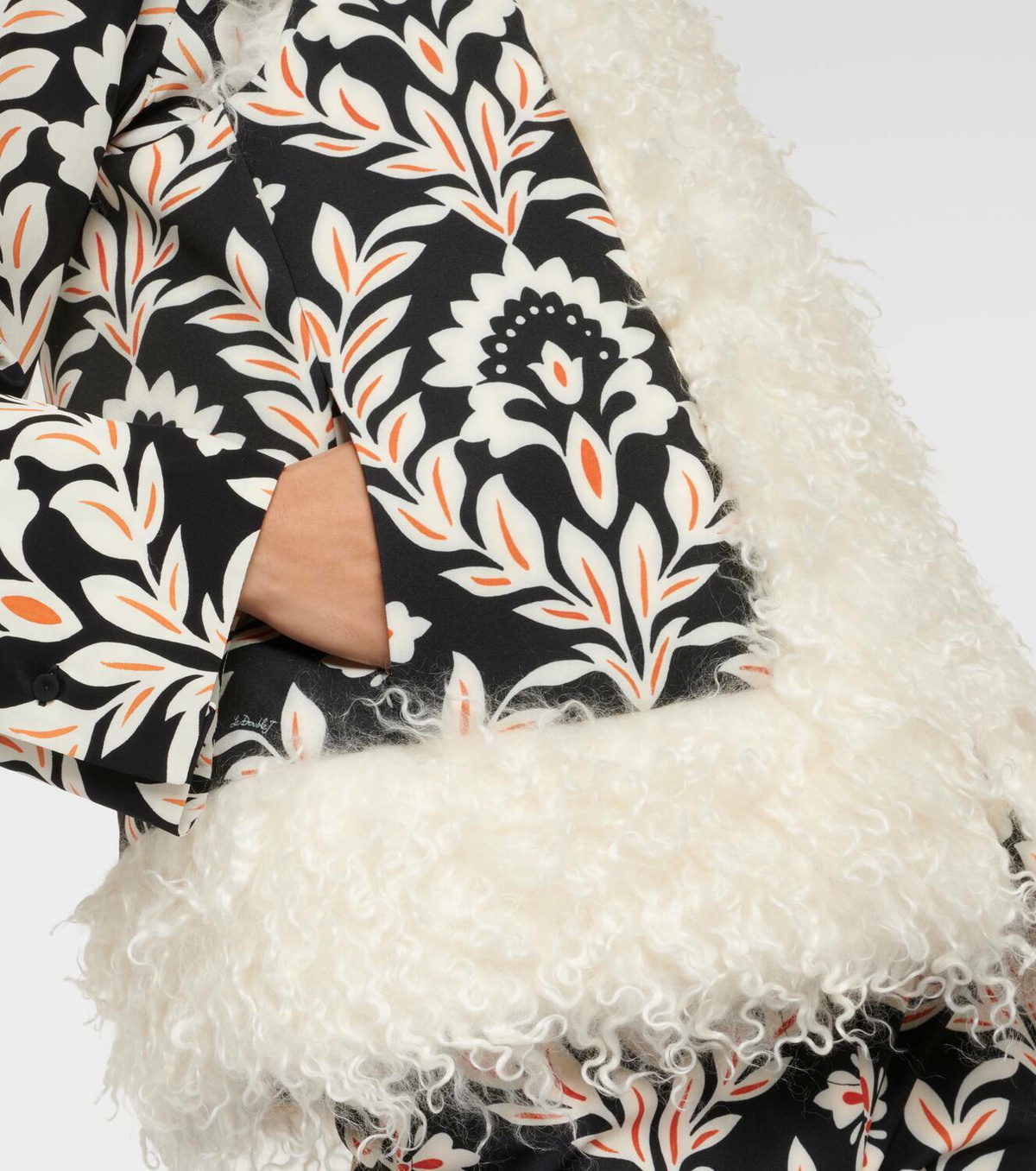 La DoubleJ Printed mohair-trimmed jersey vest