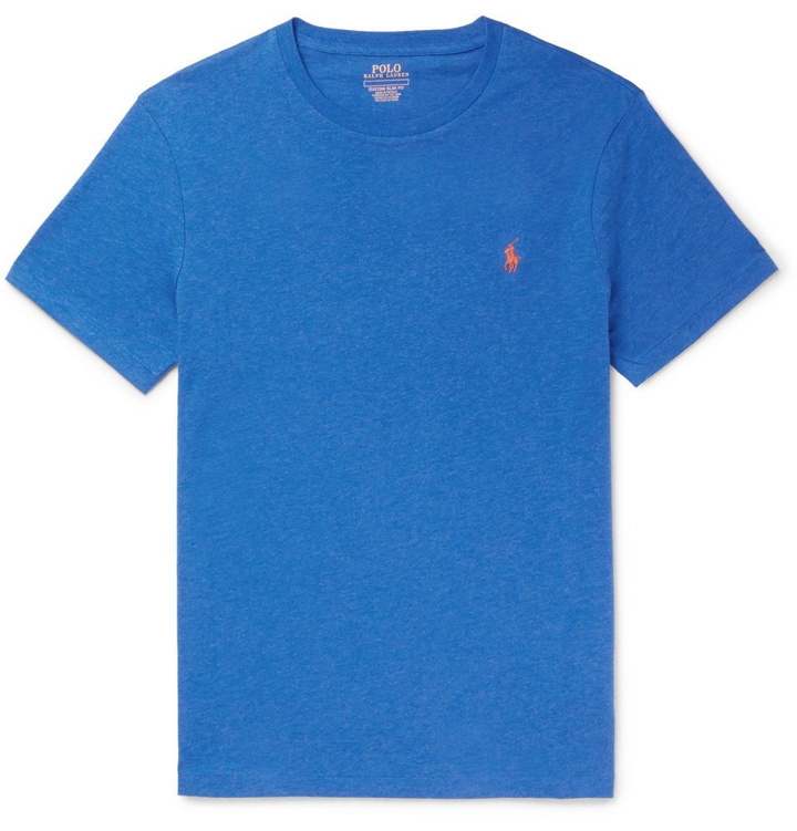 Photo: Polo Ralph Lauren - Slim-Fit Mélange Cotton-Jersey T-Shirt - Men - Blue