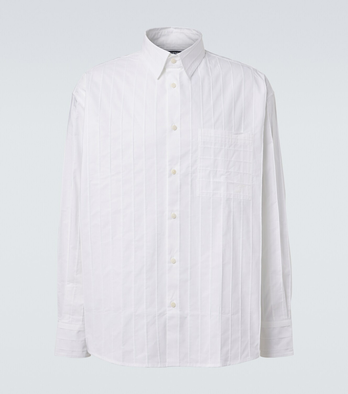 Jacquemus Camargue embroidered striped cotton shirt