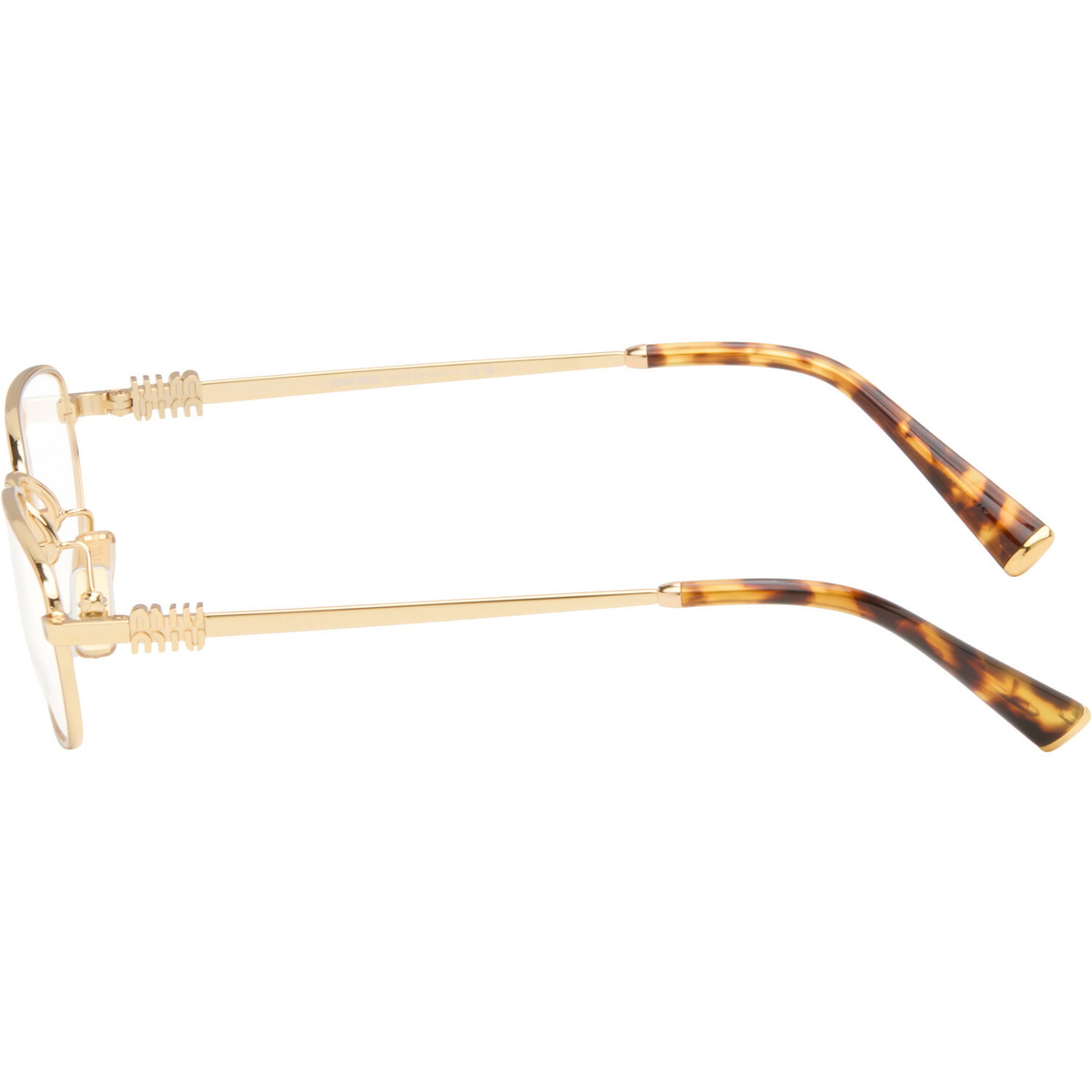 Miu Miu Eyewear Gold Rectangular Sunglasses