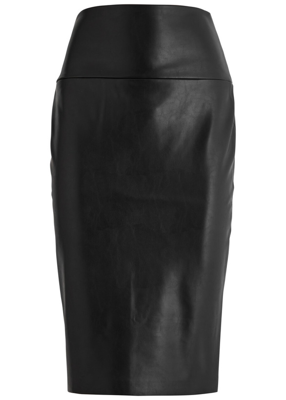 Photo: Norma Kamali Faux Leather Skirt Black
