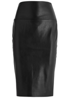 Norma Kamali Faux Leather Skirt Black