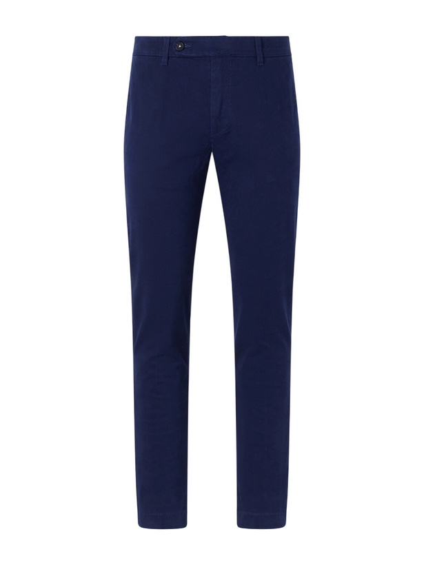 Photo: Massimo Alba - Winch Straight-Leg Cotton-Blend Twill Trousers - Blue