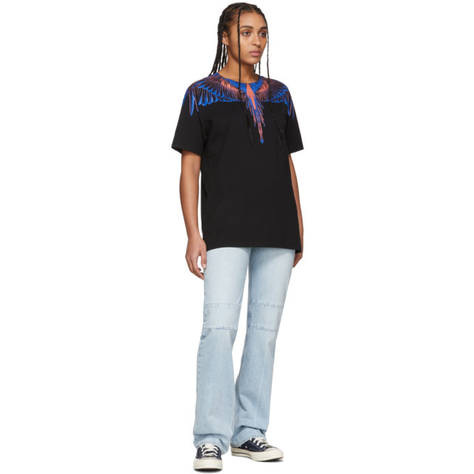 Marcelo Burlon County of Milan Black and Pink Wings T-Shirt