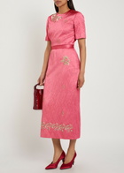 Erdem Embellished Satin Midi Dress Pink