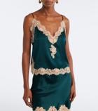Dôen Kira lace-trimmed silk satin camisole